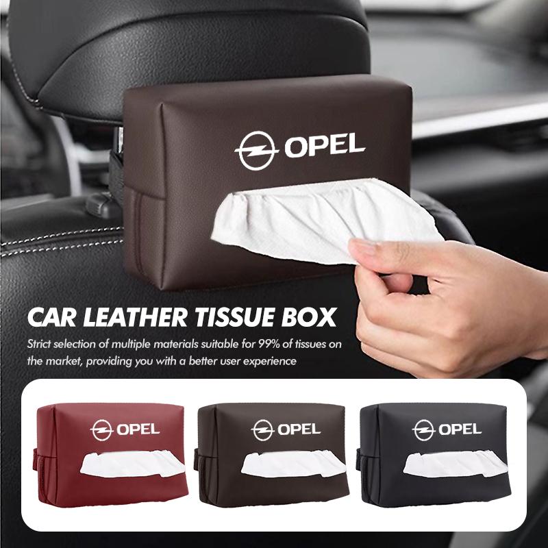 Vehicle Leather Tissue Holder Car Hanging Tissue Box With Zipper For Opel Astra H G J Insignia Corsa Zafira Meriva Mokka MH8