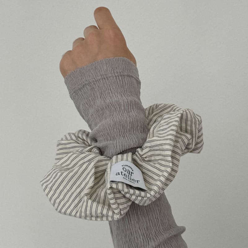 Oar Wide Stripe Shirt Scrunchie [Ivory]