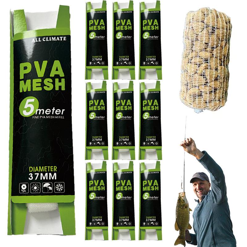 Pva Soluble Mesh Feeder Carp Fishing Lure Refill Rig Hook Bait Wrap Bag 500X18/25/37/44Mm Water Soluble Bait Thrower For Fishing