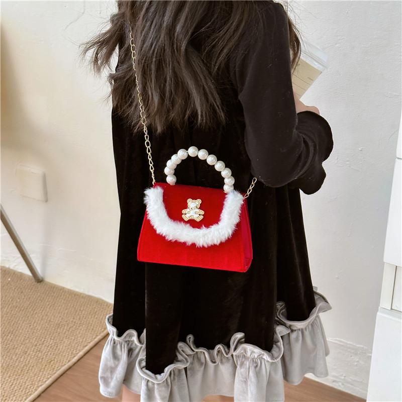 Princess Lovely Style Red Bag For Girls With Cartoon Design Perfect For New Year Gifts And Everyday Adventures