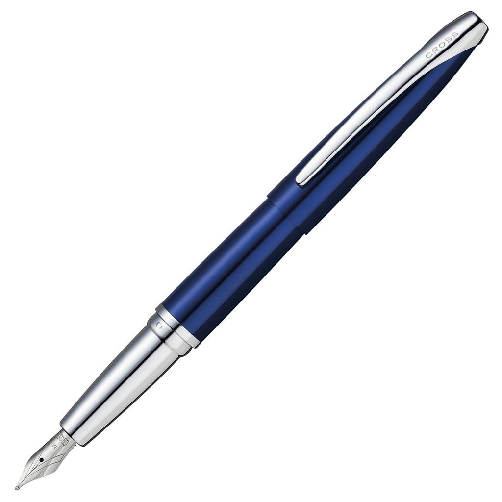 CROSS Fountain Pen Fine Nib ATX Translucent Blue Lacquer 886-37F