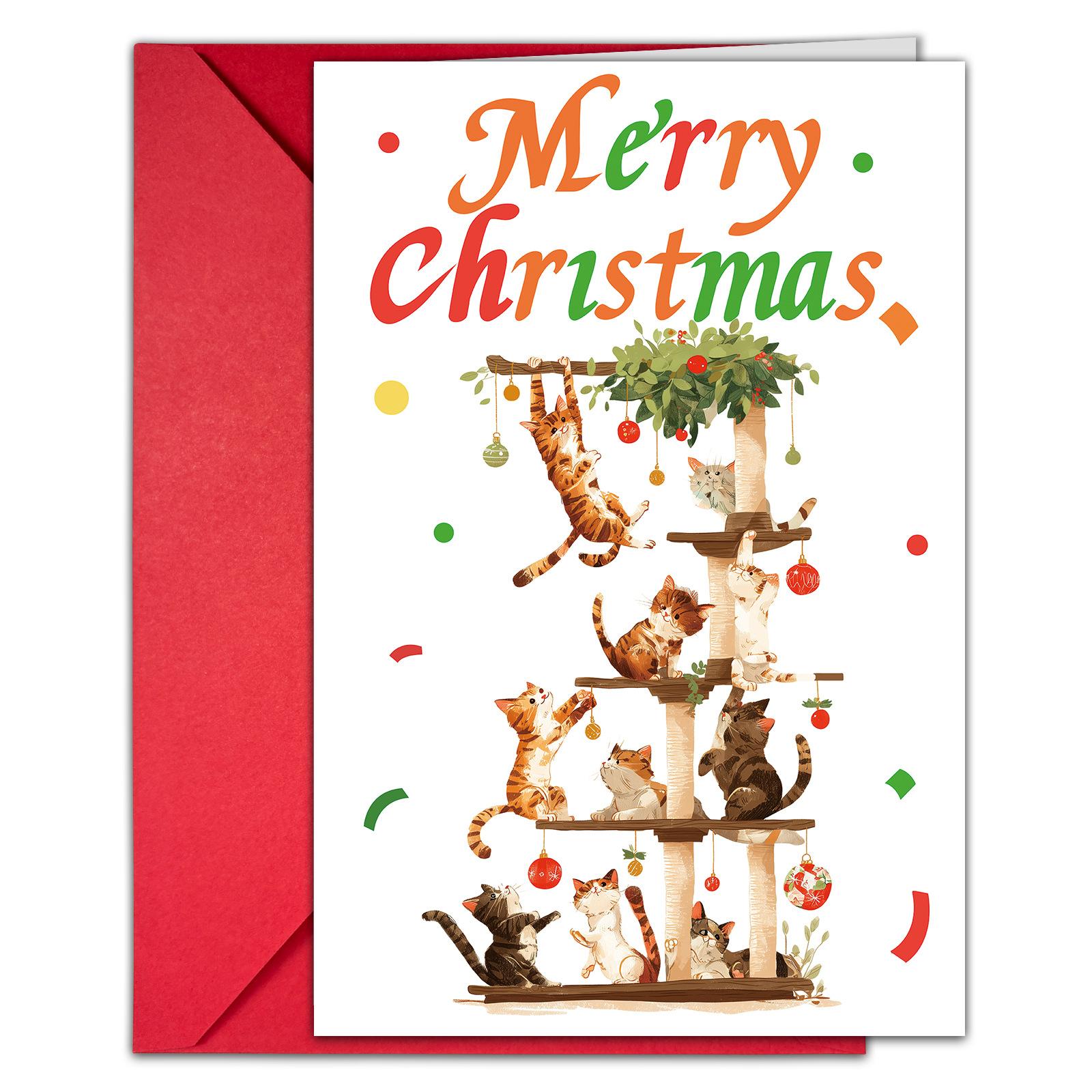 

10 Cartoon Christmas Greeting Card Envelopes Set With A Variety Of Creative Christmas Greeting Cards One Size