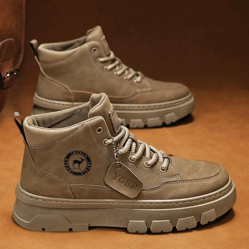 Modă Cizme Bărbați Piele Casual Iarnă Pantofi de Lucru Exterior Platformă Drumeție Designer Lux Modă Glezna Cowboy Combat Tactic