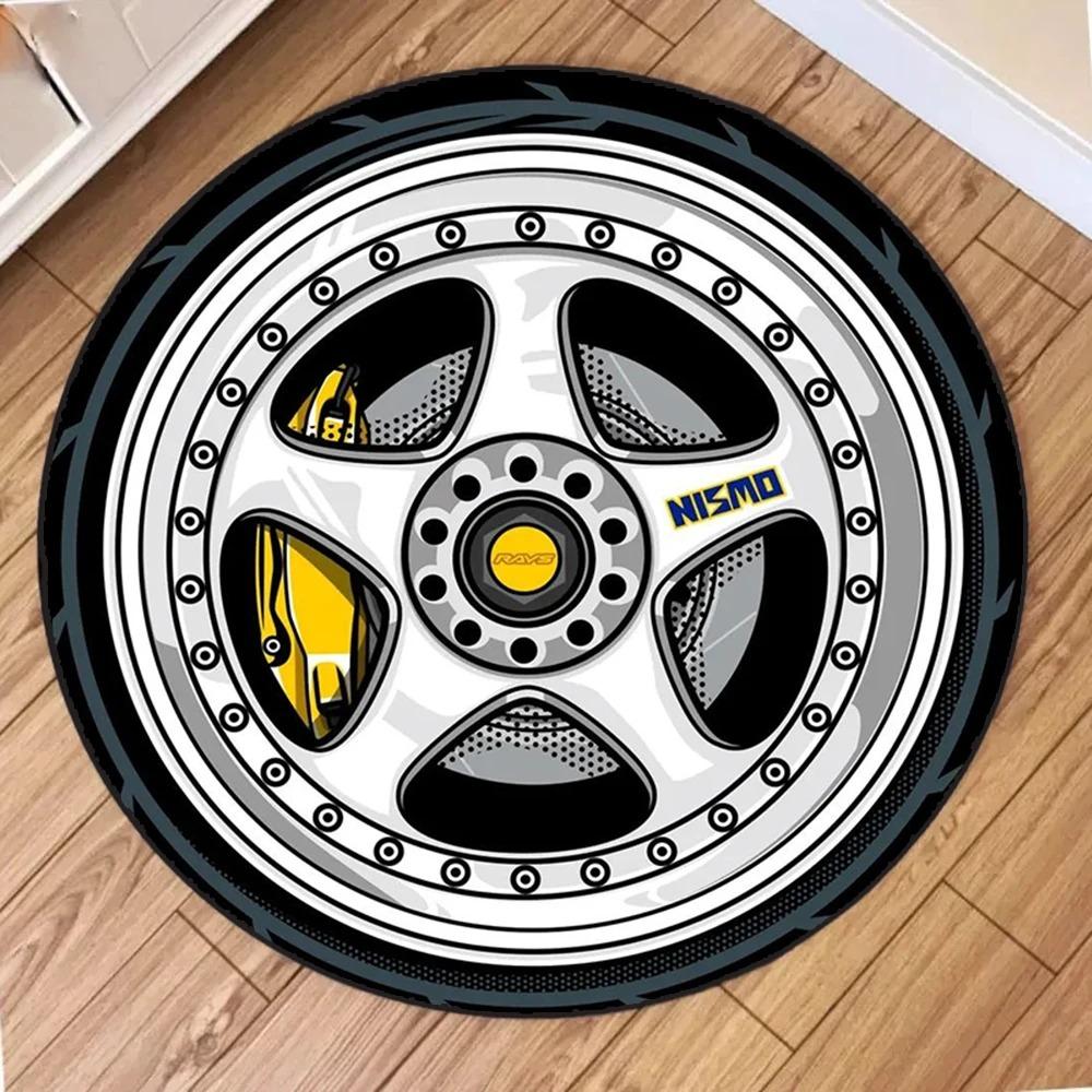 

1PC Fashionable Contour Print Round Rug, Non-slip Floor Mat for Living Room, Bedroom, Bathroom, Holiday Home Decoration 60cm