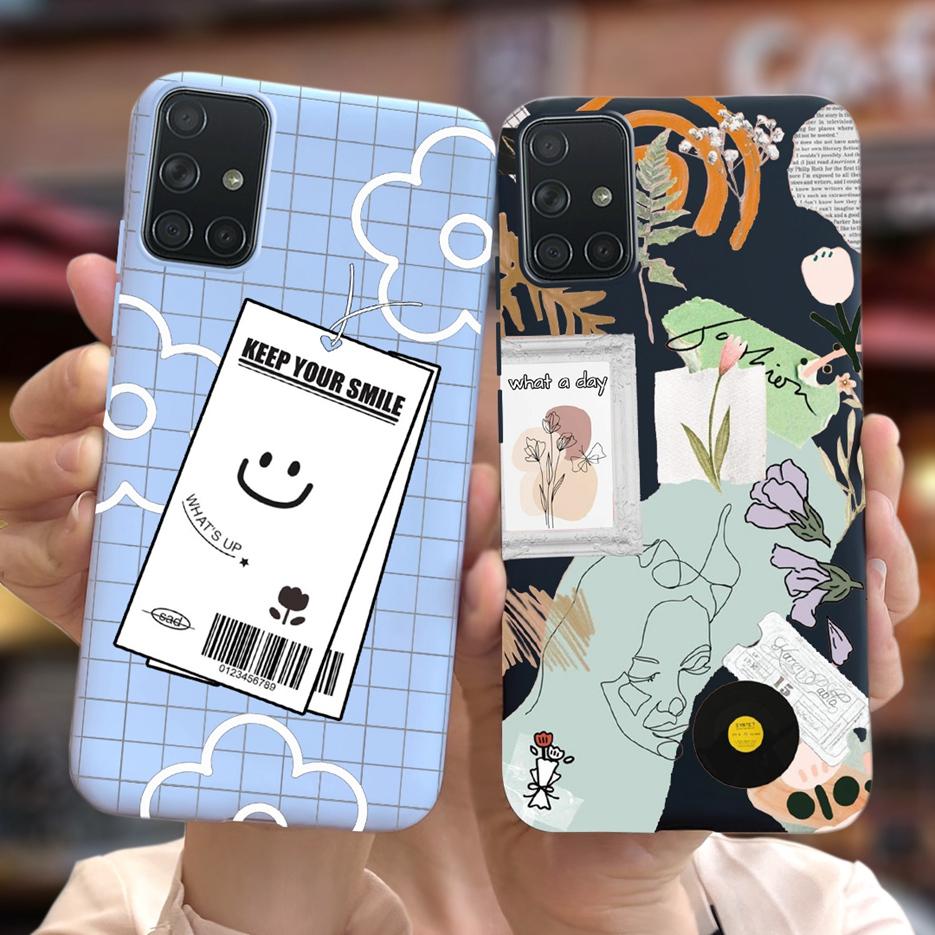 For Samsung Galaxy A31 A41 A51 A71 Case Cute Art Painted Back Cover Soft TPU Phone Case For Samsung A315 A415 A515 A715 F Bumper