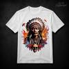 Native American Chief Graphic T-Shirt Black or White Unisex Tribal Art Tee