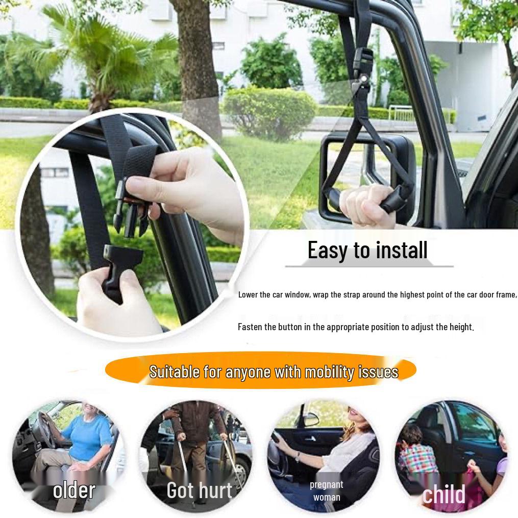 Elderly & Pregnant Car Entry Aid: Adjustable Detachable Handle