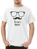 I'm Not A Hipster Men's T-Shirt Mens Womens Tees Top Bart Beard Glasses Glasses Moustache Indie