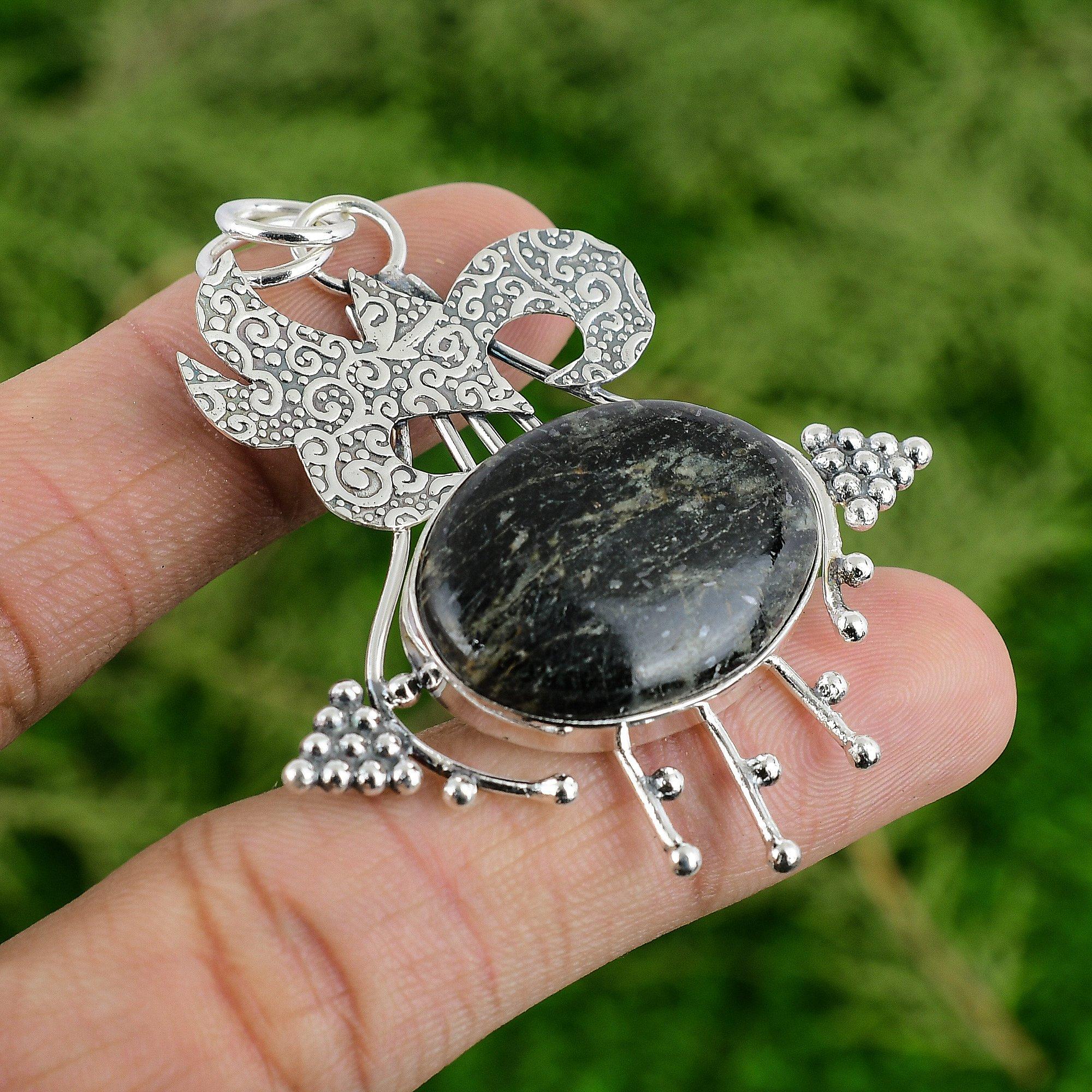 

Daughters Day Sale Sterling Silver Silver Leaf Jasper Gemstone Pendant Jewelry