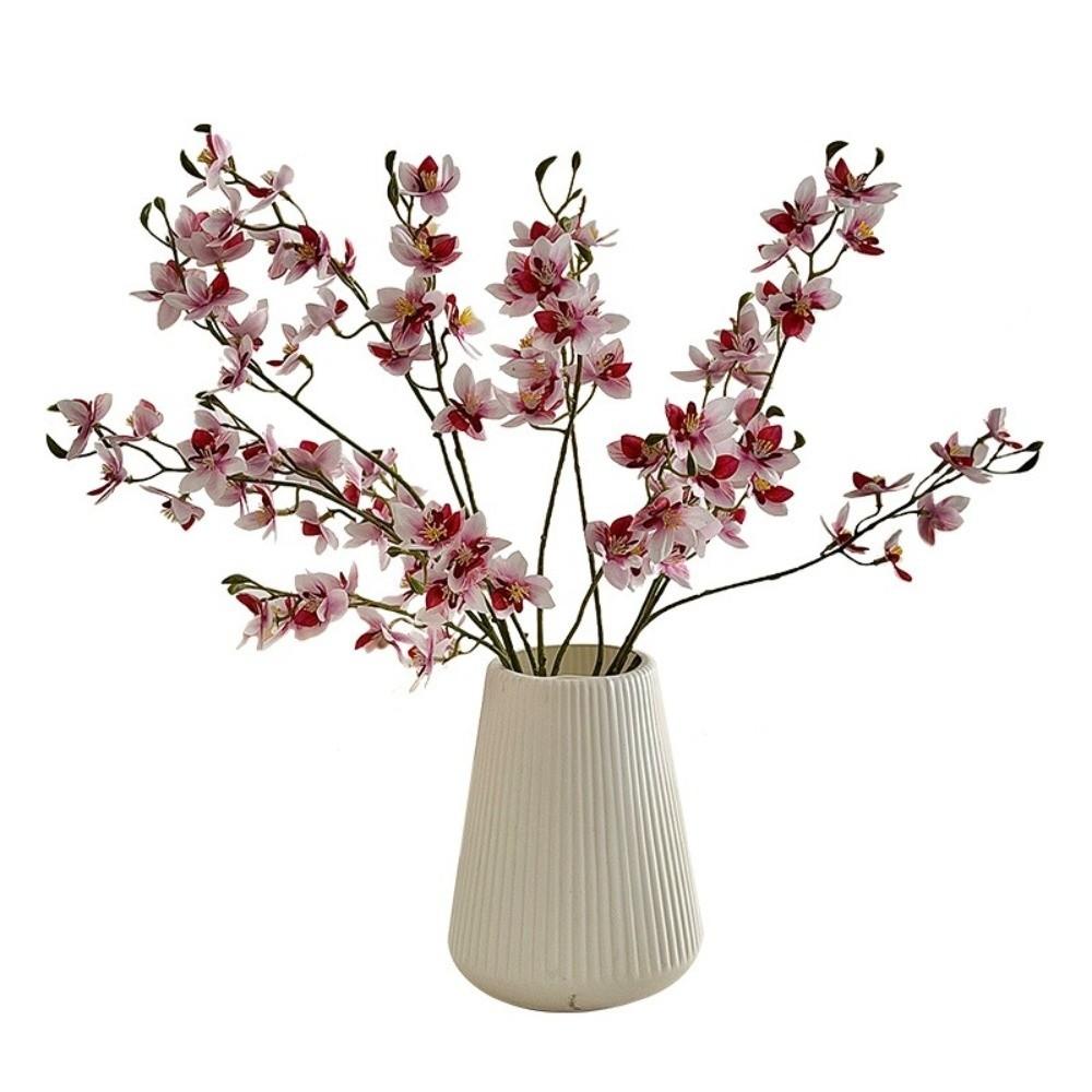 Lifelike Silk Cloth Magnolia Artificial Flowers 75CM Multicolor Long Branch Flowers Fake Orchids Wedding Decor