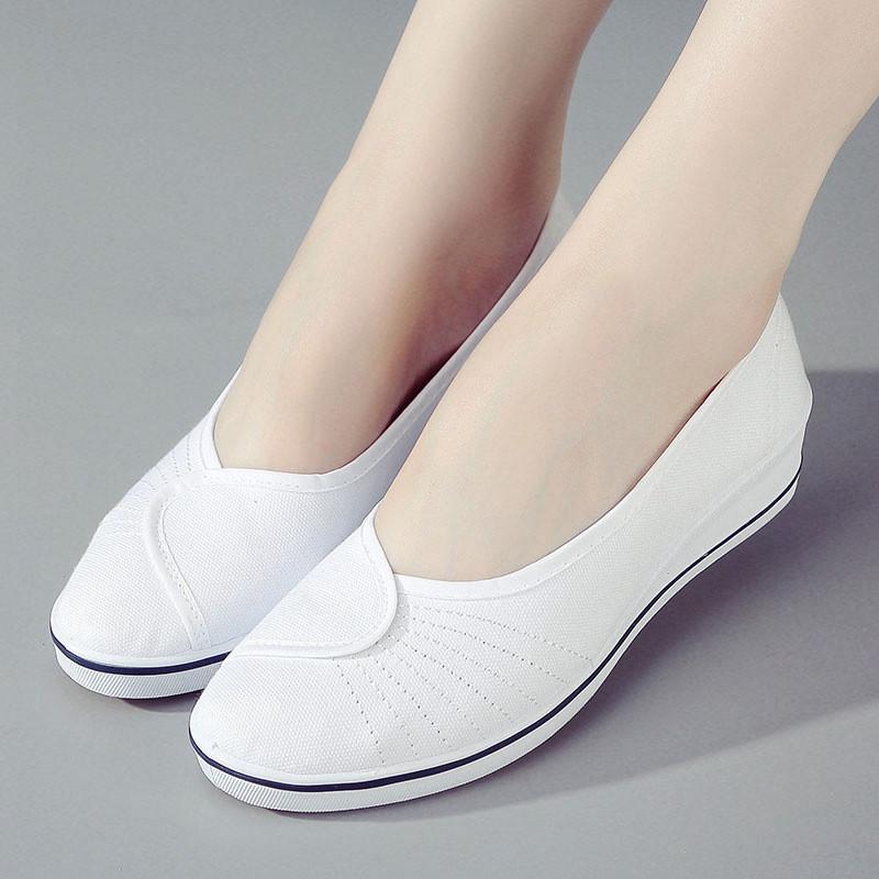 Casual Breathable Women's Single White Work Shoes Hospital Nurse Sneakers Flats
