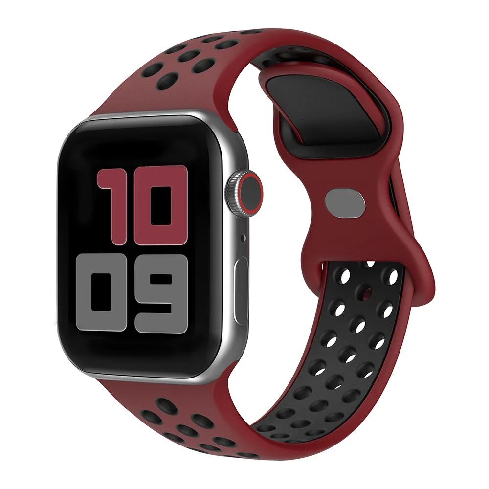 

Silicone Band For Apple Watch strap 44mm 45mm 40mm 41mm 42-46mm sport bracelet iwatch series 8 7 6 5 4 9 10 11 SE-Ultra 2/3 49mm 40-41-S11-10 42mm SM