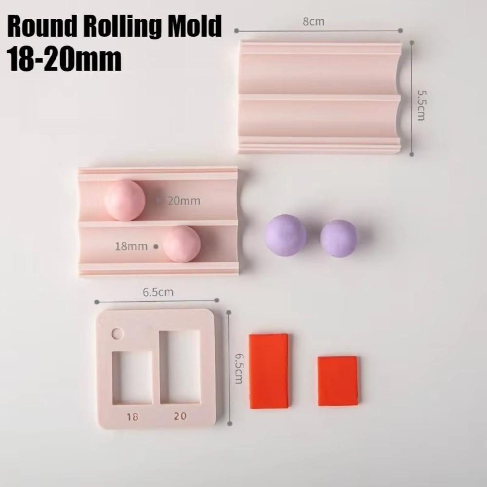 Soft Ceramic Round Ball Rolling Mold Kit Clay Round Earrings Beads Rubbing Auxiliary Tool with Punched DIY Handmade Tools