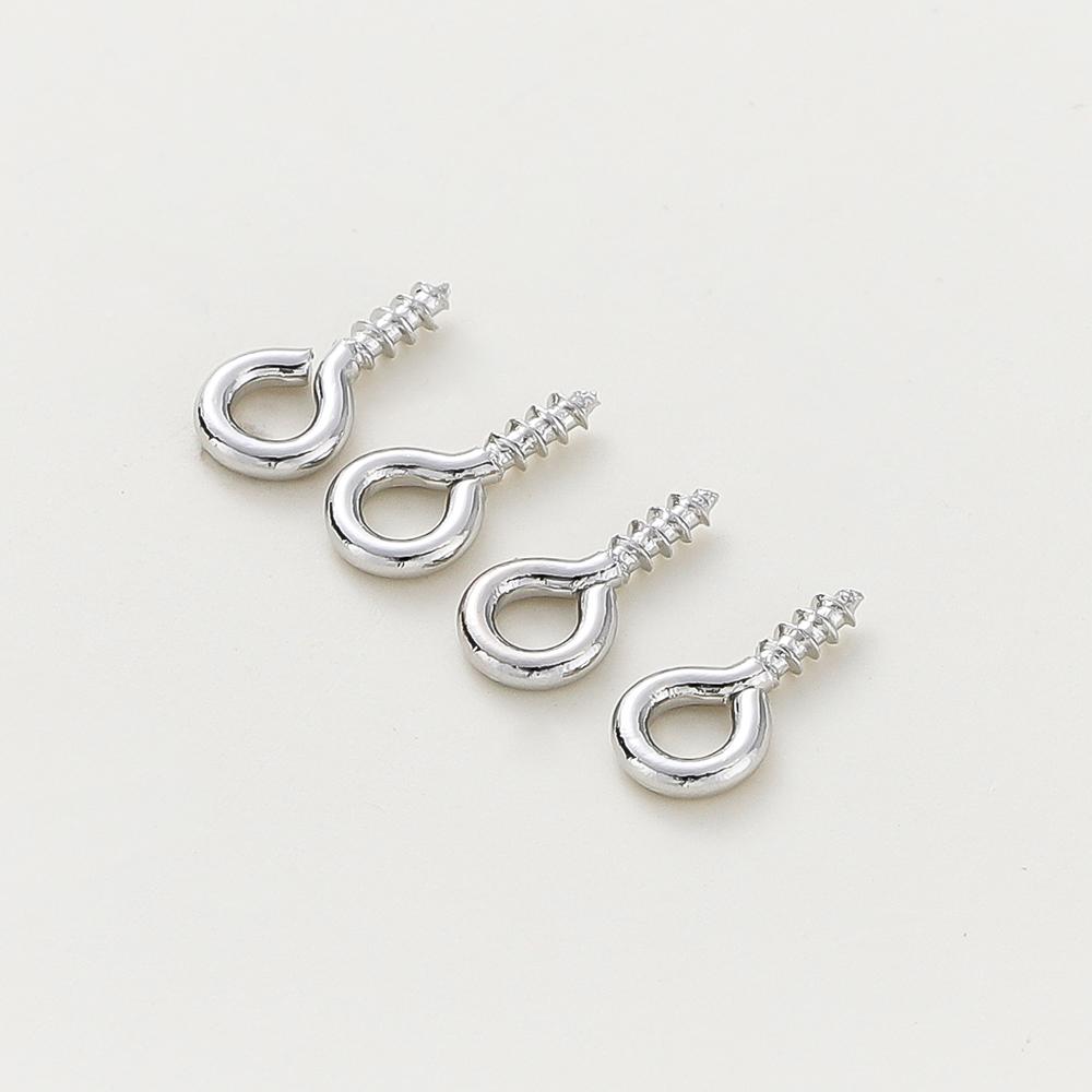 50pcs/lot 14K/18K Gold Plated Silver 8mm 10mm Screw Eye Pins Hooks Pendants Connectors Pins For Necklace Jewelry Accessories