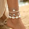 6 Pcs/Set Mixed Style Anklets Multi-design Stackable Foot Jewelry Unique Personal Fashion Accessories,Suitable for All Seasons