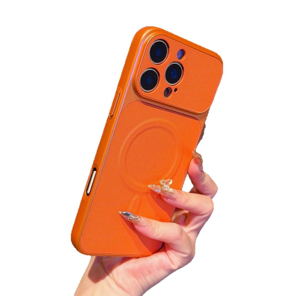 Magnetic Leather Texture Anti-Drop Protective Case for iPhone 17 & Apple 16 Promax, Full Coverage, Large Window