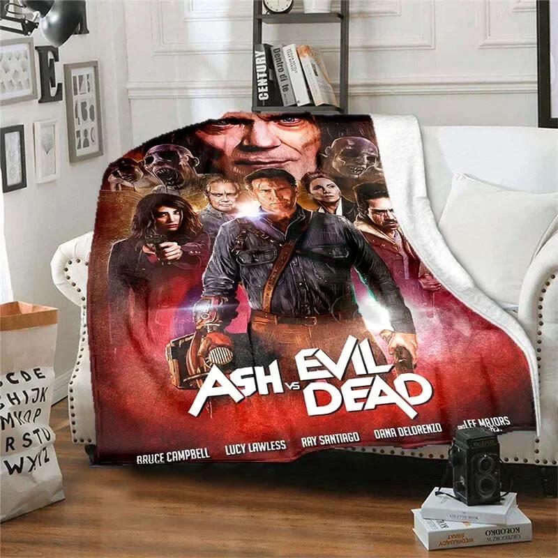 Supernatural Horror Movie Evil Dead Square Print Blanket Soft Cozy Bed Blanket , for Family Outdoor Picnic Trips Warm Gift
