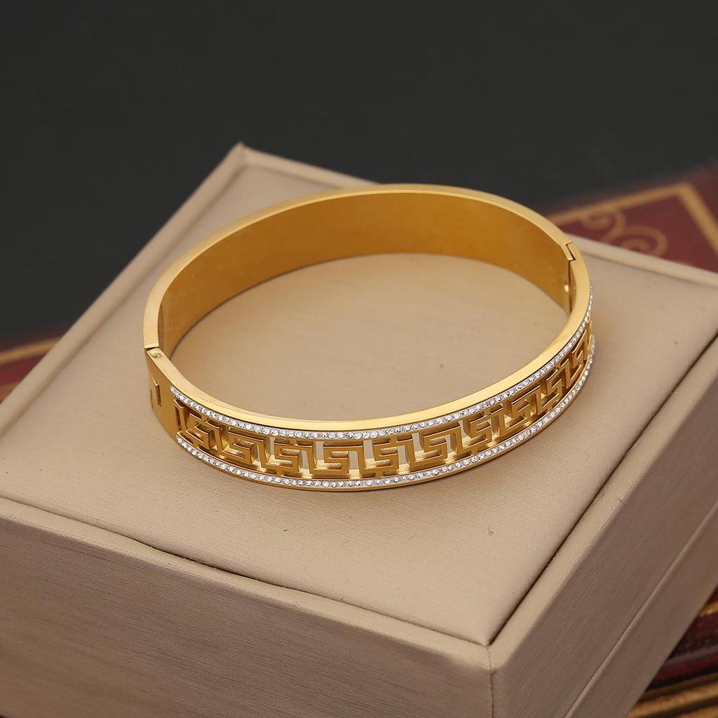 Eis Süßes Voll Diamant Schlangenarmband mit Zirkonia-Blumen – Edelstahl Europäischer & Amerikanischer Modeschmuck