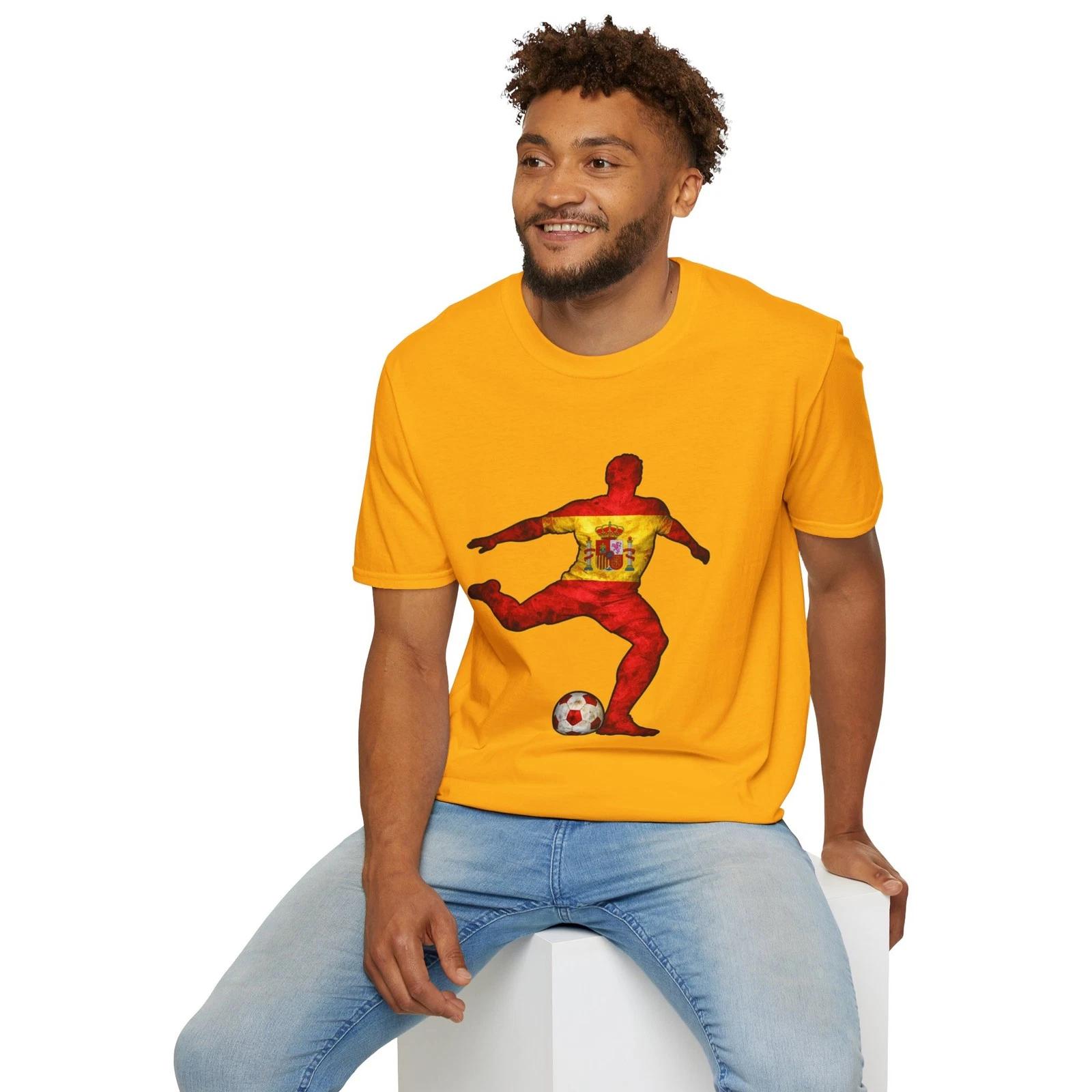 Spain Flag Soccer Player Children s Children s T  Children s T-shirt | Football Silhouette, Spanish Jersey 160