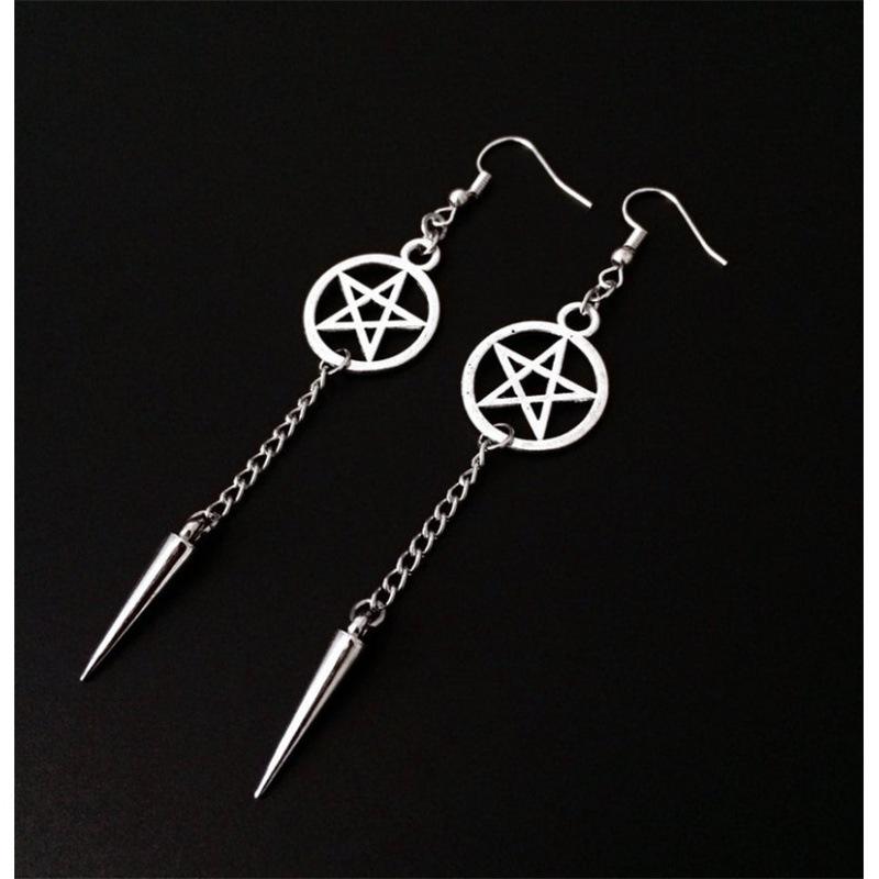 Pentagram Sword, Dagger Earrings, Gothic Dark Supernatural Power, Earrings Individually Packaged Retro