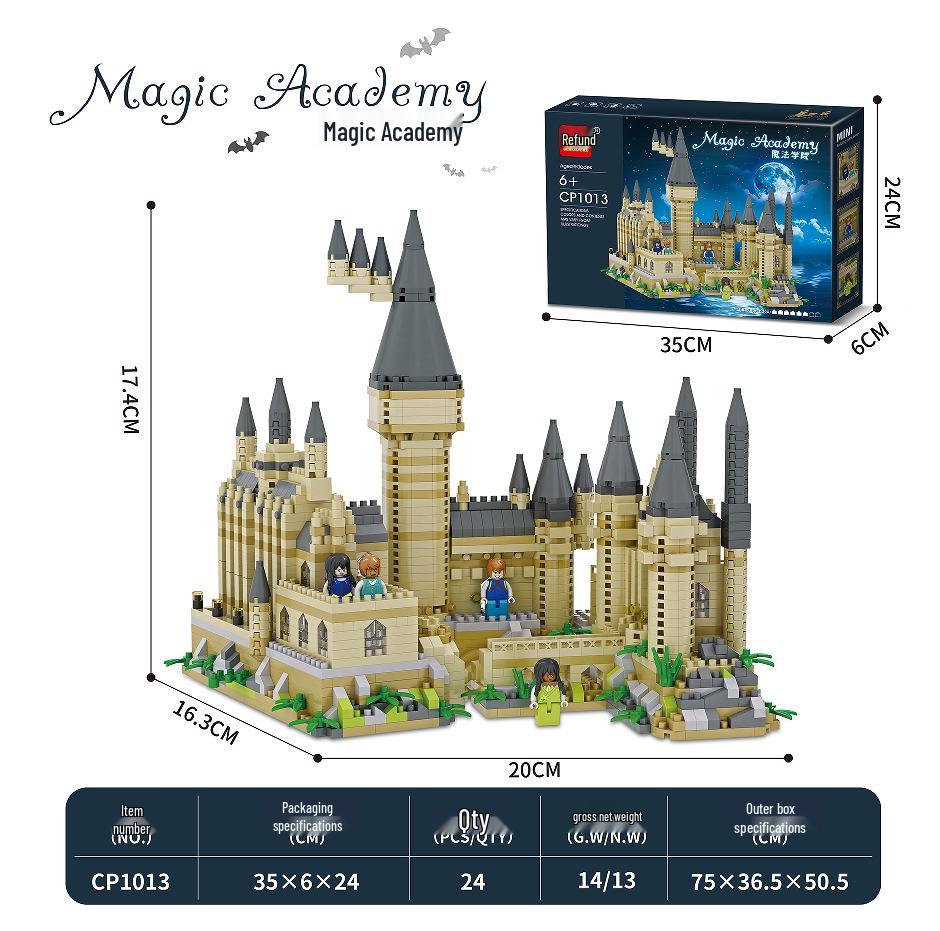 Large Hogwarts Magic Castle Building Blocks – High Difficulty Assembled Toy Architecture Series
