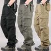 Foreign Trade Pure Cotton Wear-resistant Multi-pocket Overalls Straight Trousers Work Trousers Labor Insurance Trousers Loose and Fattened Trousers