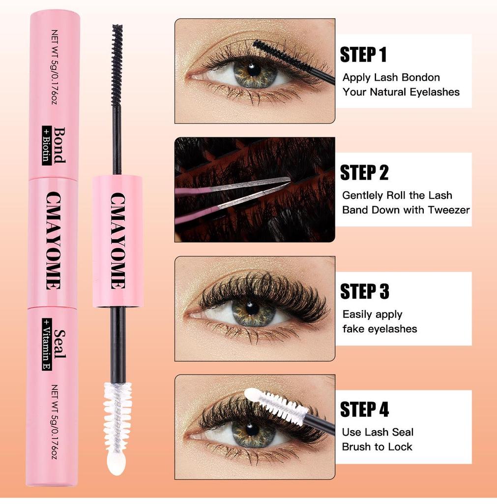 European & American Style D Curl Cluster False Eyelash Kit for Daily DIY Extensions