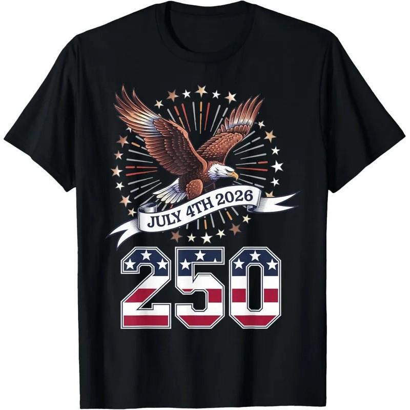 Women s Fashion T-Shirt 250th Anniversary Patriotic July 4th 1776-2026 U S чёрный