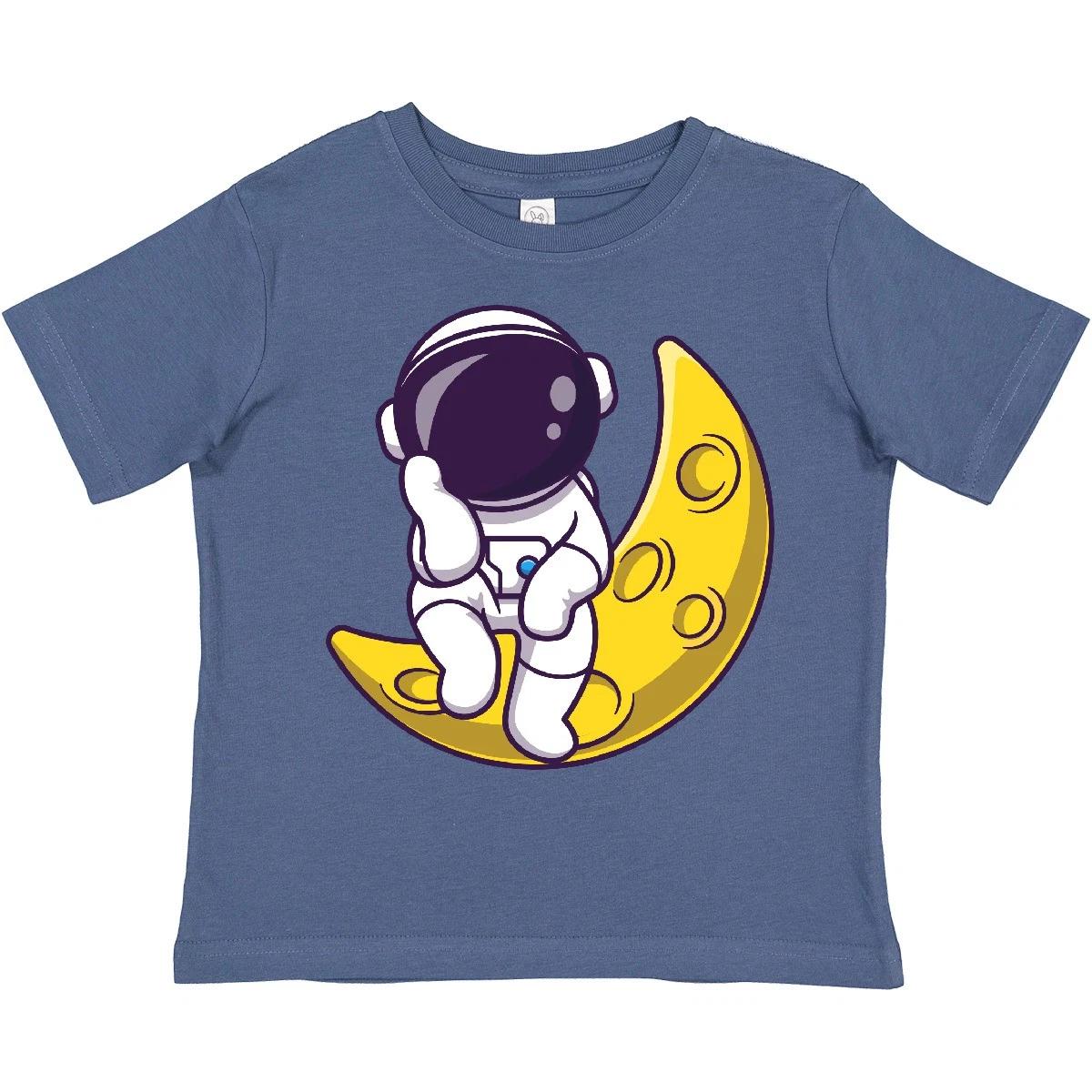 Inktastic Astronaut Sitting On The Moon Toddler T-Shirt Space Child Preschooler 120