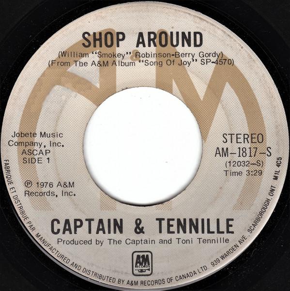 

7inch Record CAPTAIN & TENNILLE - Shop Around AM1817S A&M 1976 Canada Pop Used