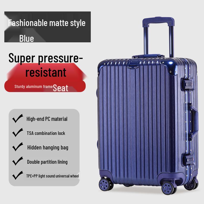Scratch-Resistant Aluminum Trolley Suitcase - Luxury Travel Luggage in 20/22/24/26/29 Inch Sizes