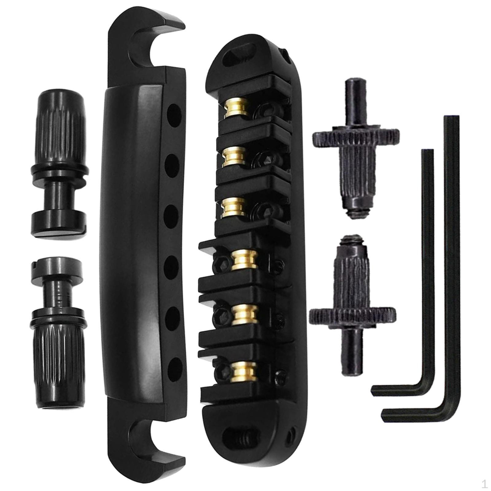 Guitar Replacement Parts Set ,Locking Bridge, Bridge Tailpiece, Durable, Roller Saddle Kits чёрный