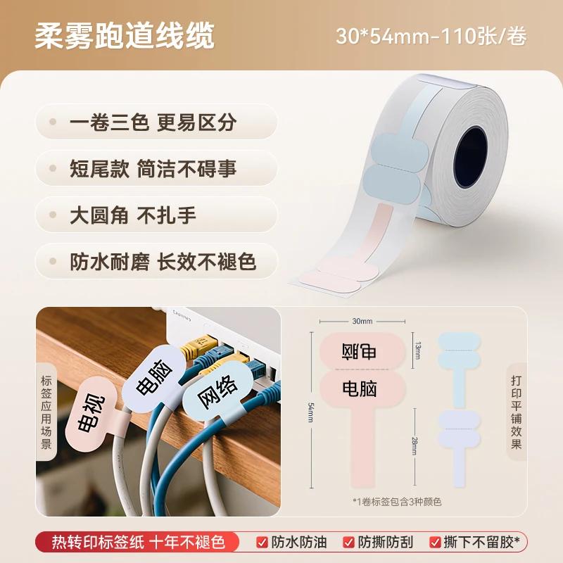 Niimbot M2/M3/B32/Z401 Cable Label Printing Paper Communication Network Wire Classification Self-adhesive Heat Transfer Label