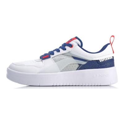 Li Ning Superwave Lite Non-Slip Lightweight Low-Top Skate Shoes Men Skate Shoes White Blue AGCQ063-1