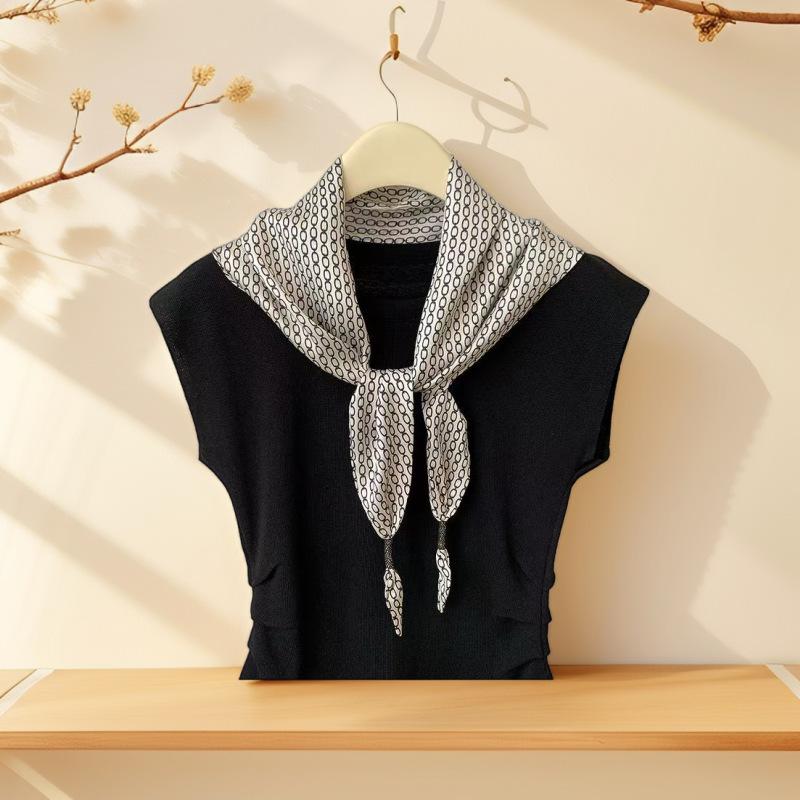 Retro cashew flower silk scarf women's waist triangle scarf belt jeans waist accessories travel versatile square scarf fart curtain