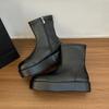 Winter Chunky Elastic Slim Woman Ankle Boots Fashion Platform Flats Shoes Female Cosy Soft Leather Mordern Short Booties