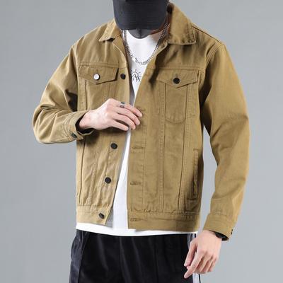 Spring New Denim Jacket Men's Trendy Brand Fashion Green Loose Workwear Jacket Trendy Tops Men's Clothing