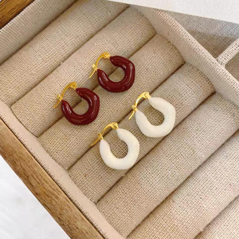 Vintage U-Shaped Irregular Drop Oil Earrings for Women Ladies Simple Individualistic Fashion Earrings Buckle Daily Jewelry Gifts