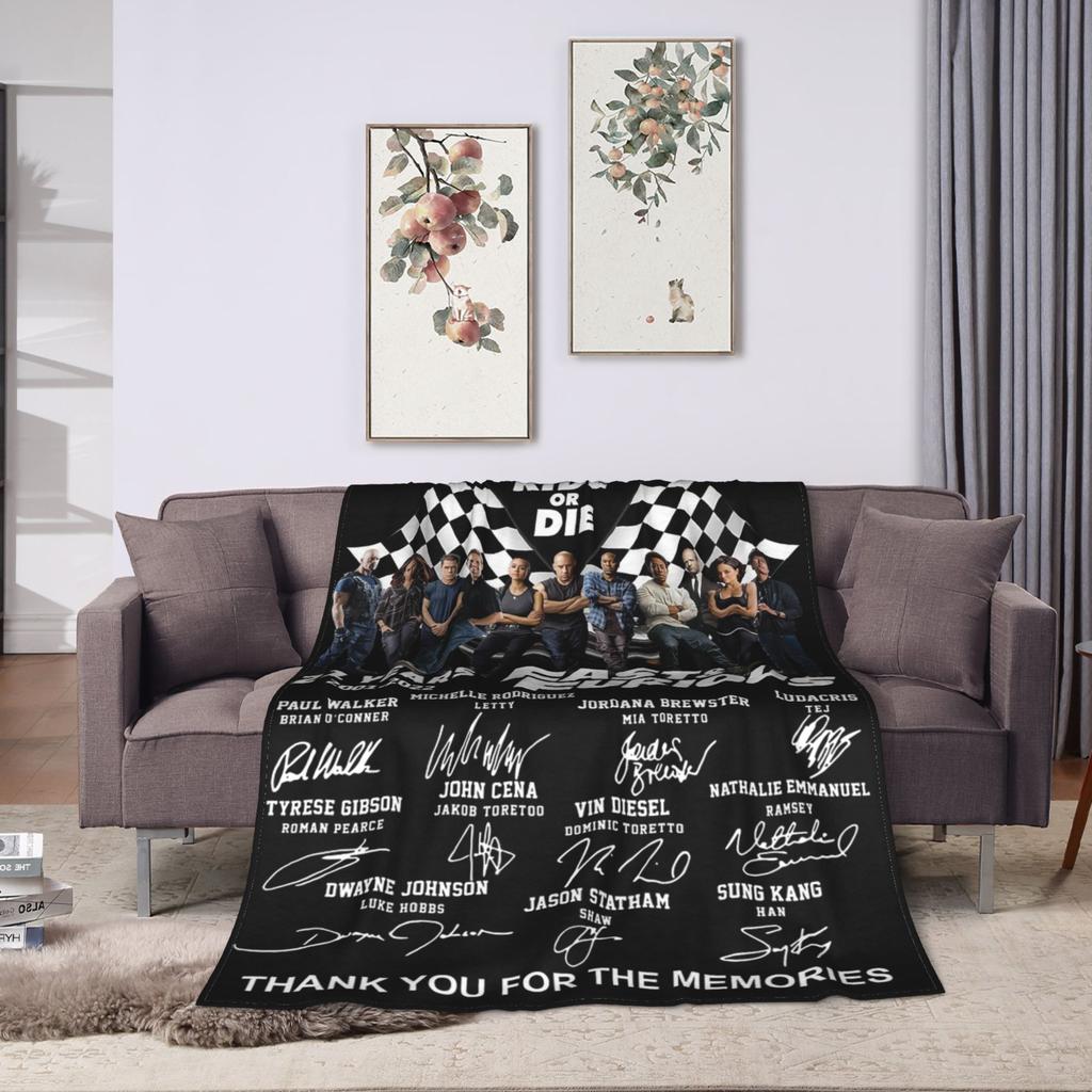 Fast and Furious Ride Or Die Blanket Coral Fleece Plush Decoration Breathable Warm Throw Blanket Sofa Office Plush Thin Quilt