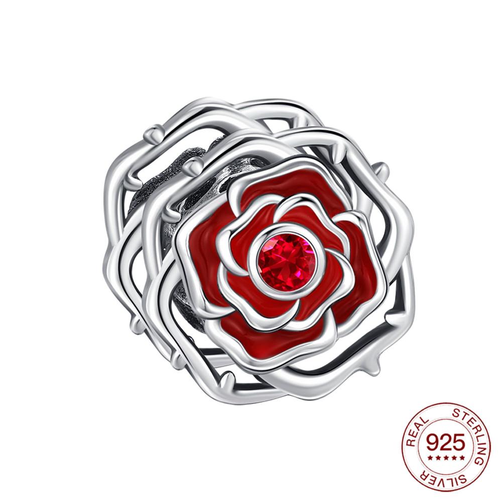 925 Silver Wedding Series Beaded Rose LOVE Love Charm Jewelry To Make Original Bracelet Women's Fashion Jewelry Gifts