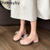 Scarpe Mary Jane Vintage da Donna a Punta Quadrata Moda Basse Slip On Primavera Autunno Scarpe da Cerimonia di Matrimonio