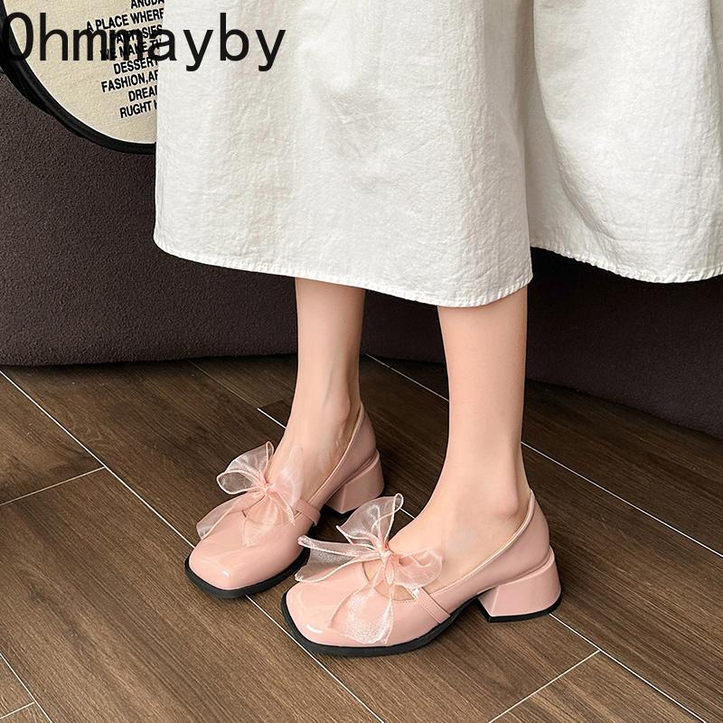 Scarpe Mary Jane Vintage da Donna a Punta Quadrata Moda Basse Slip On Primavera Autunno Scarpe da Cerimonia di Matrimonio