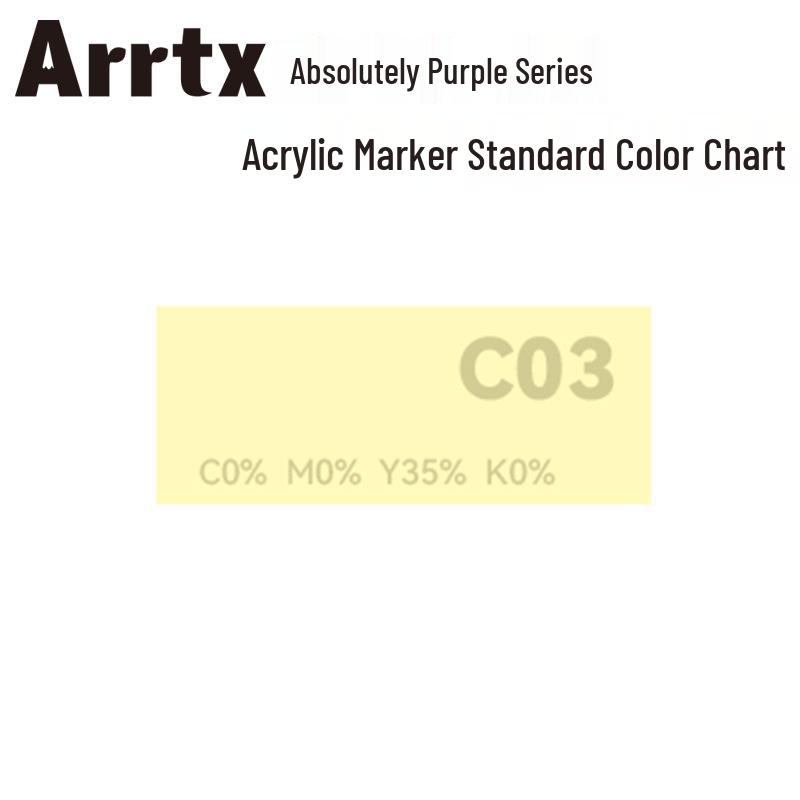 Arrtx Ataishi Akrylový marker s měkkým hrotem, Jeden kus, Absolutní fialová, Styl A/B, 30 barev, Voděodolný, Rychleschnoucí, Krycí.