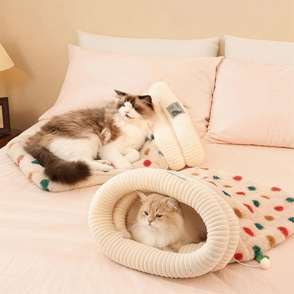 Windproof Pet Cozy Cave Semi-enclosed Cat Tunnel Nest Thickened Cat Pocket Type Nest  Indoor