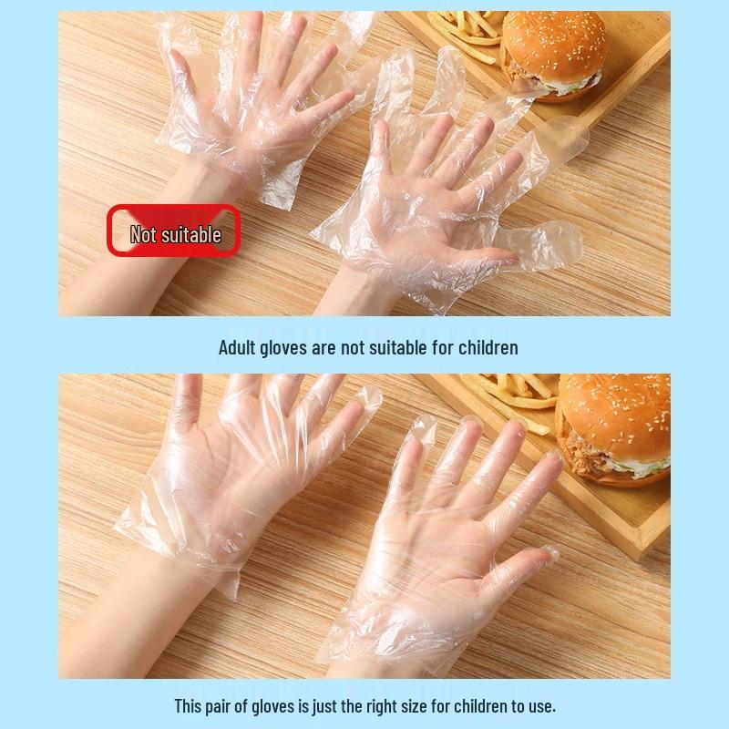 Wegwerphandschoenen van PE voor Kinderen, Voedselveilig, voor Horeca, in Doos/Zak
