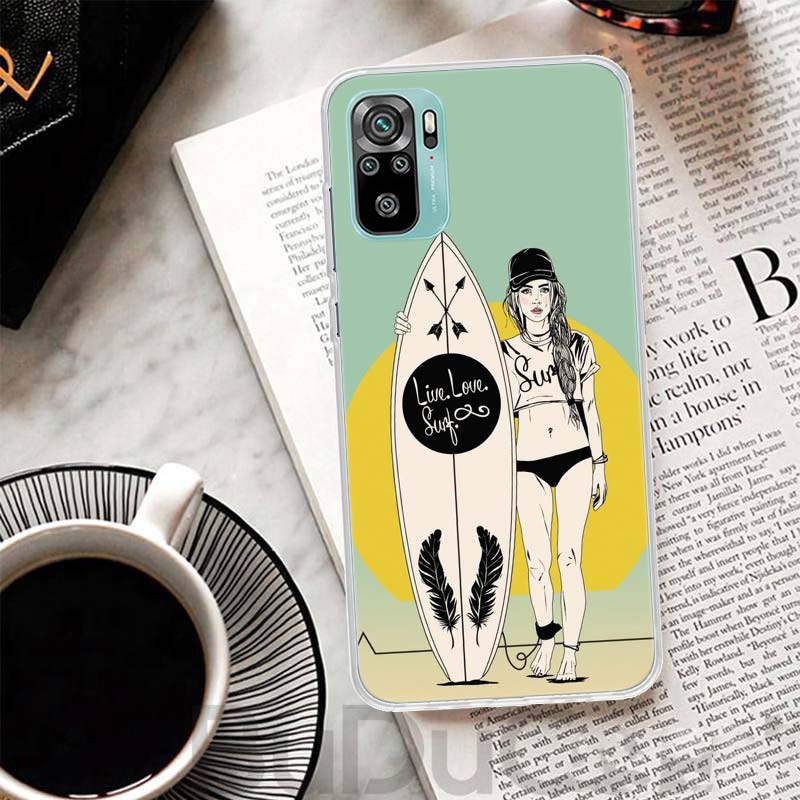 Surf Board Aesthetic Cover For Xiaomi Redmi Note 10 9S 9 8T 8 Pro 7 5 Mi 9T 10T 11T 12T 11 12 Lite 12X A3 A2 A1 Print Coque