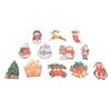 36pcs Xmas Hanging Ornaments Cute Wooden Snowman Elk Xmas Bell Hanging Decorations for Living Room
