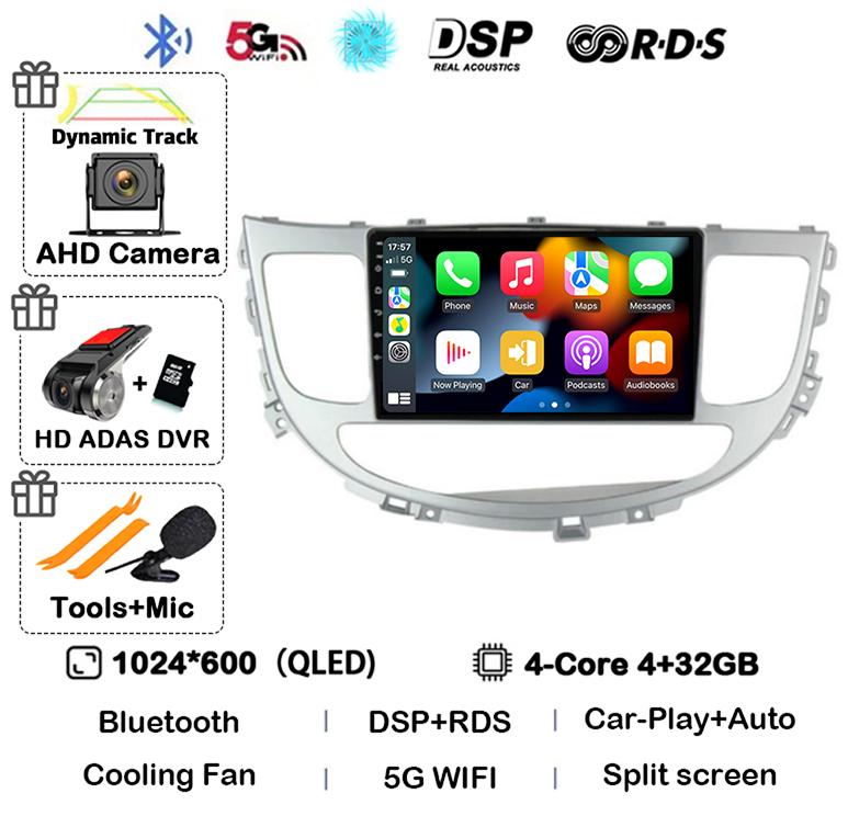 Android 14 Auto Carplay 4G+WIFI For Hyundai Rohens Genesis 2008-2013 Car Radio Multimedia Video Player GPS Navigation Stereo DSP
