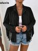 Damen Herbst Winter Neuer Stil Schlank Geschnitten Rüschen Langarm Mantel Jacke Warm Mode Elegant