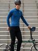 Kapelmuur Cycling Long Sleeve Jersey Warm Fade Navy Blue (10-15°C), Herringbone,